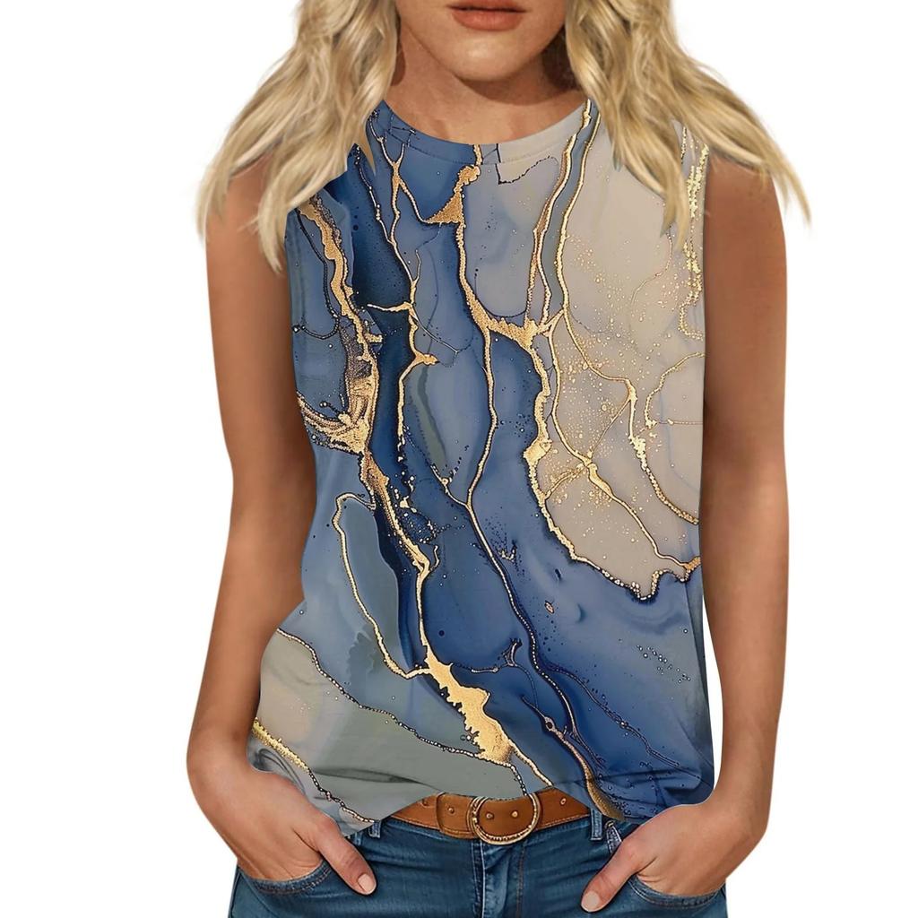 Floral Flower 3D Print Tank Tops Women Summer O-Neck Casual Vest Off Shoulder Y2k Elegant Sleeveless Top Camisole Woman Clothing