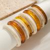 Vintage amber-colored marble pattern bracelet set, light luxury resin wide band