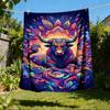 1pc Bull Artwork Throw Blanket Polyester Fiber, Lightweight Flannel, Soft & Warm, All Season Use for Outdoor, Camping Digital Print