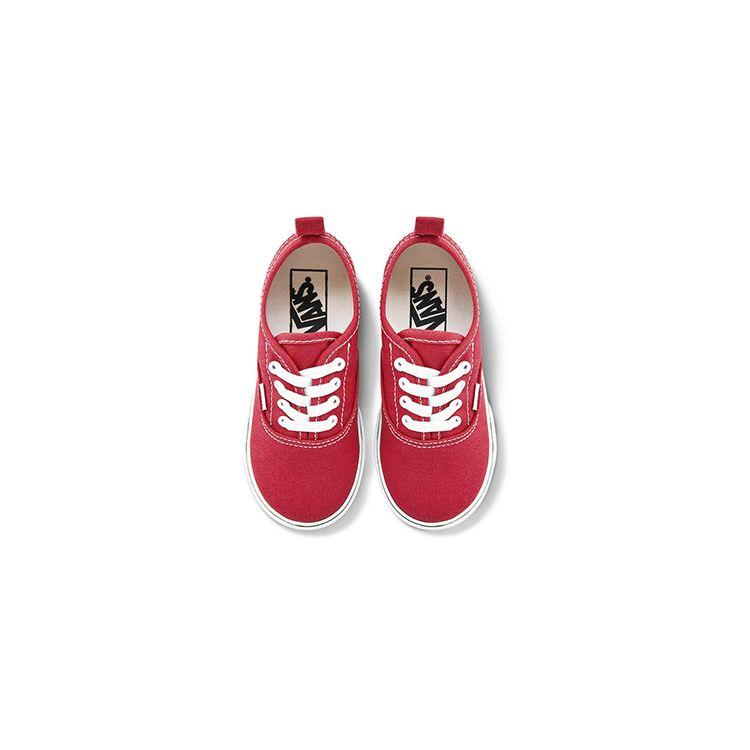 Vans Authentic Elastic Lace Toddler Racing Red Baby Sneakers True-White VN0A34A1LXP