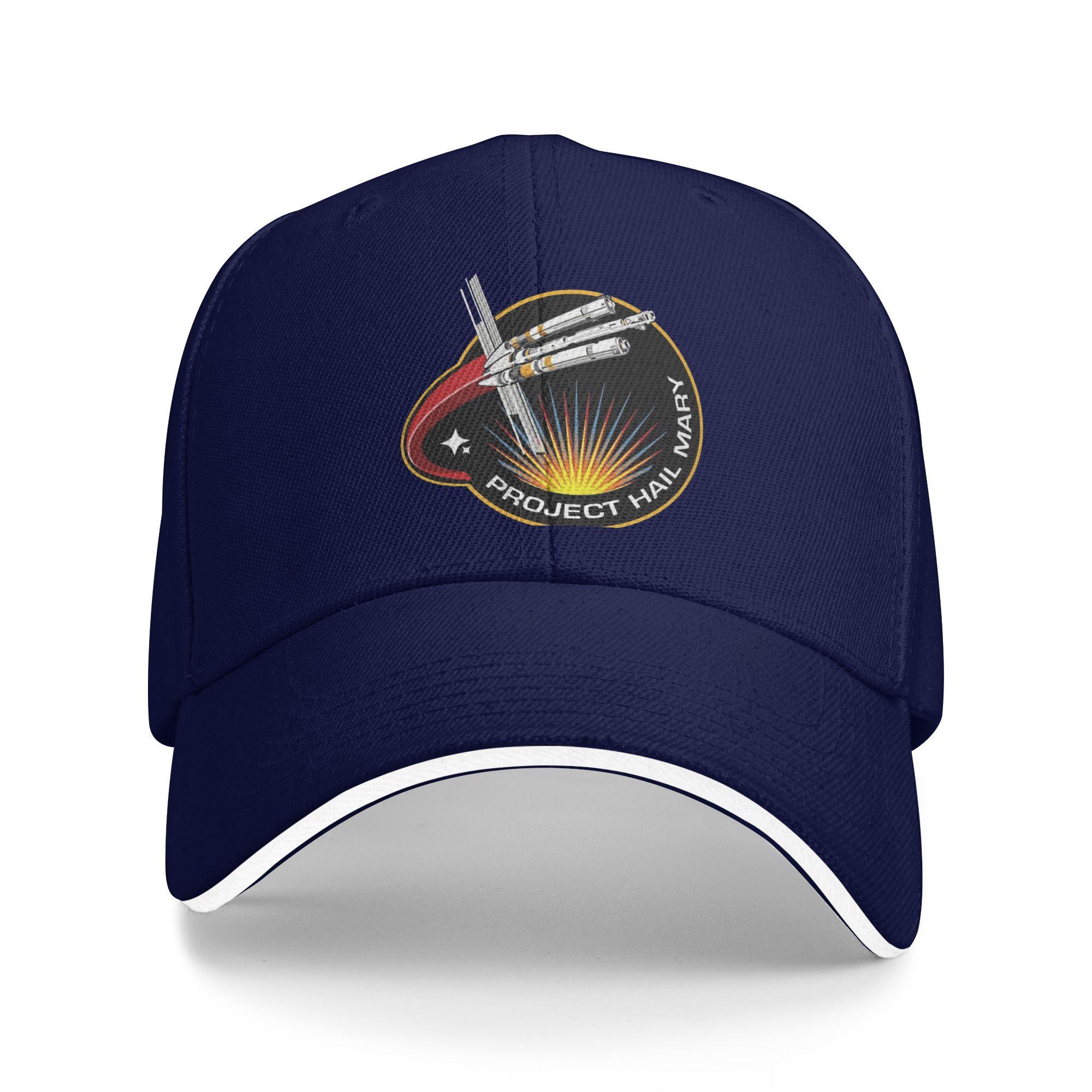 

Project Hail Mary Mission Patch Baseball Cap Fashion Sandwich Caps Unisex Polyester Sun Hat Outdoor One Size темно-синього кольору