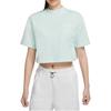 Nike Crop Tops Women's Light Green Crew Neck Moderate CJ3758-394