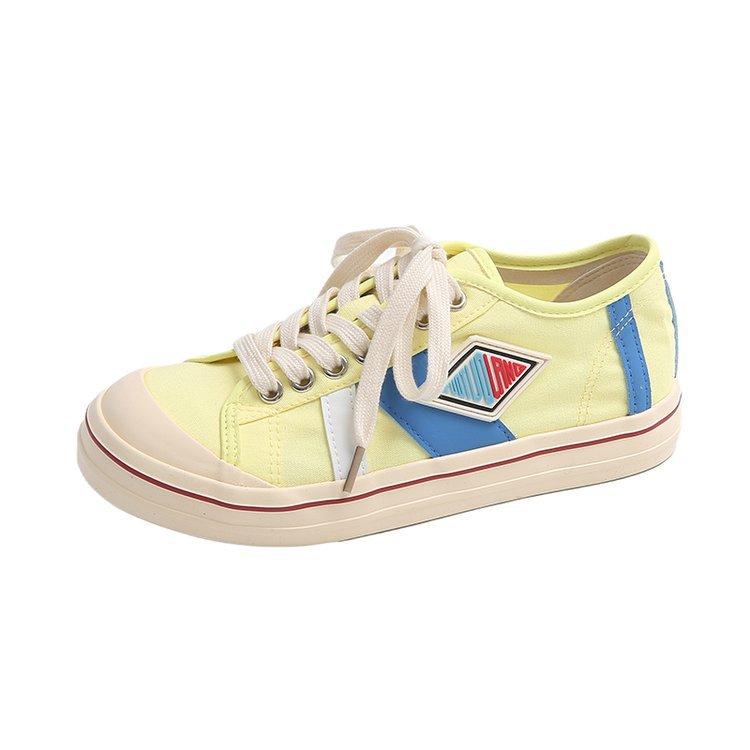 Foreign-style versatile and thin breathable German training canvas shoes for women's 2025 spring and summer new color matching ugly and cute platform