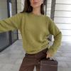 2026 Autumn and Winter New Imitation Mink Loose Crew Neck Sweater Women's Lazy Style Soft Knitted Jumper Hot Sale
