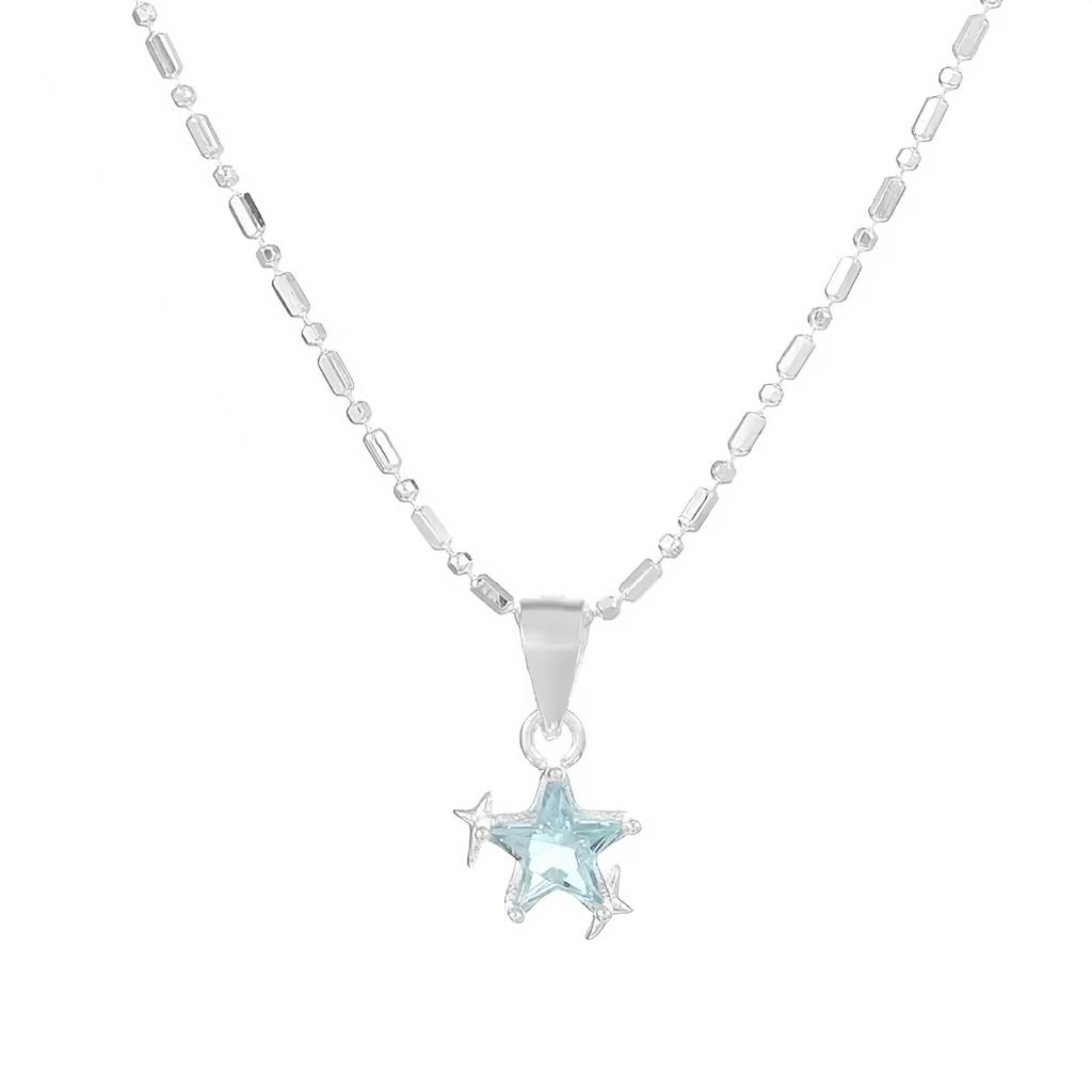 Blue Star Necklace, Light Luxury, Super Immortal Pentagram Collarbone Chain, Korean Version, New Popular Necklace