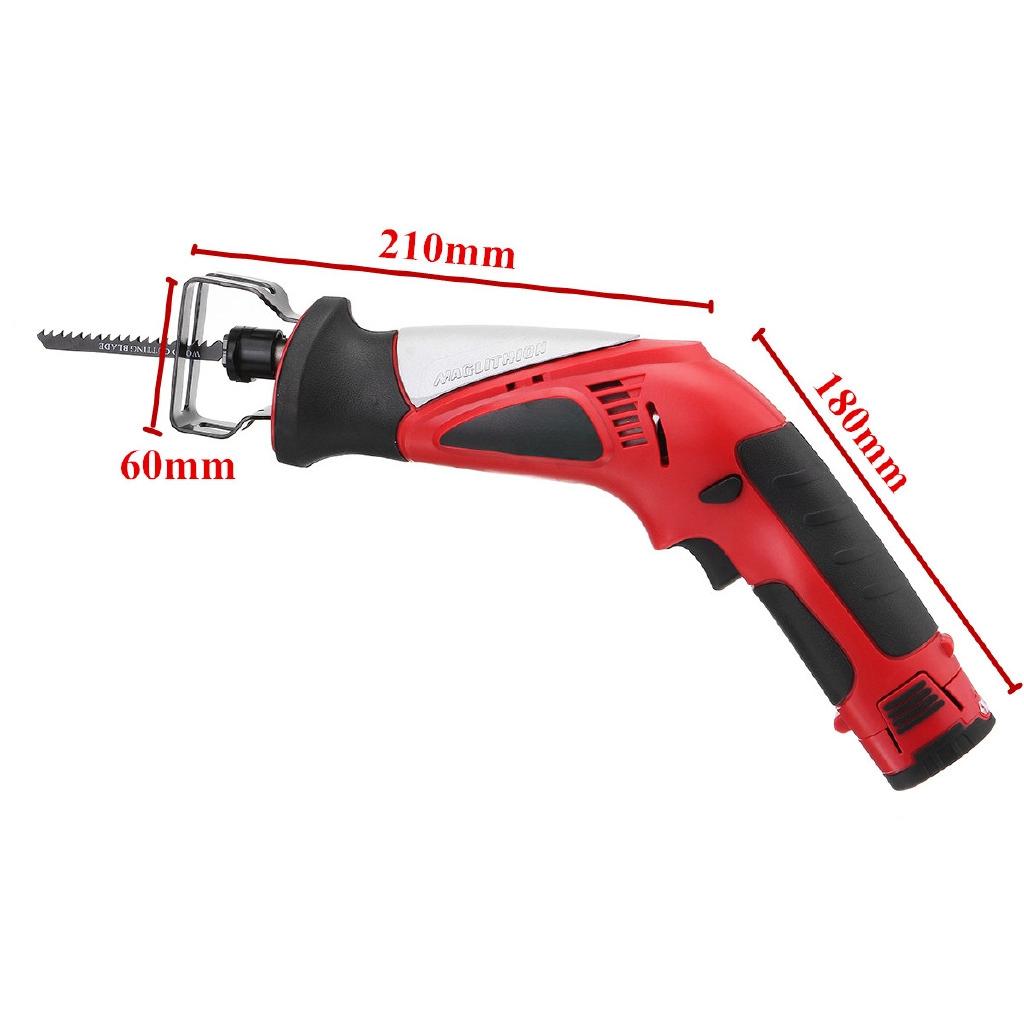 12V 2000mAh Cordless Electric Saw Lithium Reciprocating Saw for Wood Metal Cutting DIY Power Portable Jig Saws with Saw Blades