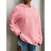 Women's Casual Top, Solid Color Textured Long Sleeve Drawstring Loungewear Hoodie