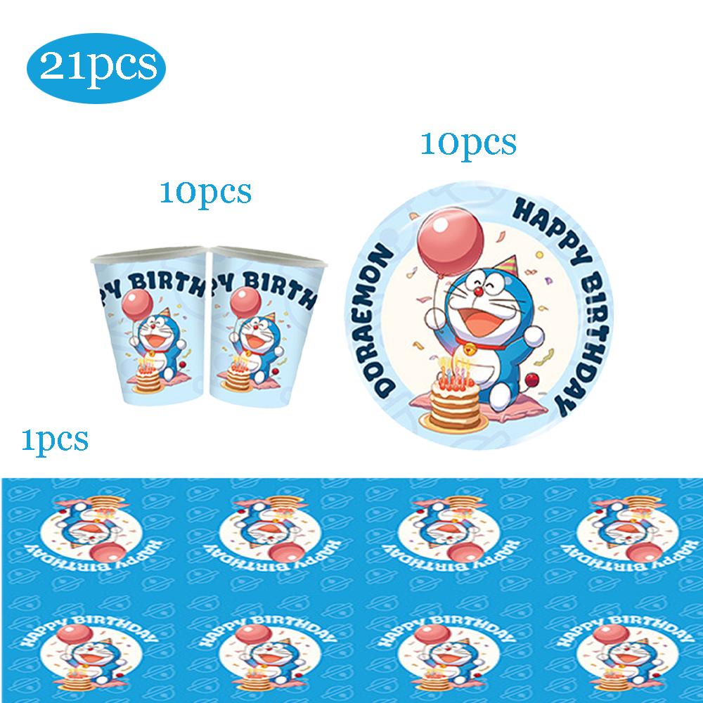 Cartoon Doraemoned Birthday Party Decor GameCartoon Dor Disposable Tableware Cake Topper Kids Boy Party Supplies Baby Shower Toy