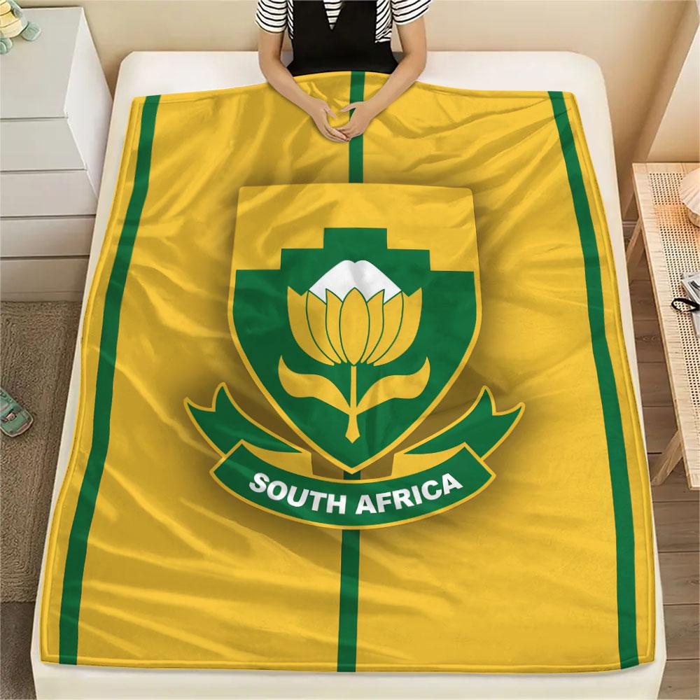 South Africa national football Printed Flannel Blanket, soft throw for bedroom sofa, washable,soccer fan merchandise, great gift.