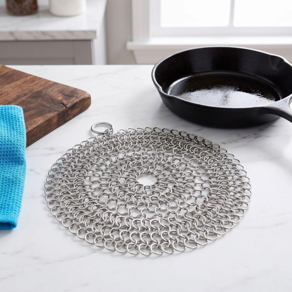 Stainless Steel Chainmail Scrubber Chainmail Link Design Cast Iron Scrubber Cast Iron Pots Pans