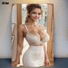 Elegant Woman Portrait Tin Sign X Inch D Metal Wall Art for Farmhouse Kitchen Room Decor
