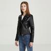 Women's Autumn Motorcycle & Biker Jackets Vintage High Street Black PU Punk Outerwear