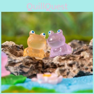 Multicolor Luminous Frog Desktop Ornament Creative Resin Craft Mini Decor
