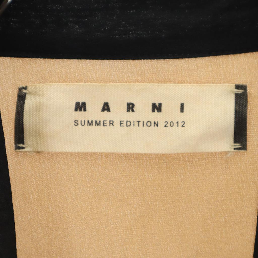 MARNI Portuguese Silk Short sleeve blouse 38 Brown pullover Women Used