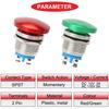 MKBKLLJY 3 szt. 16mm Czerwony/Zielony Metalowa Obudowa Przycisk Grzybkowy Chwilowy Przycisk