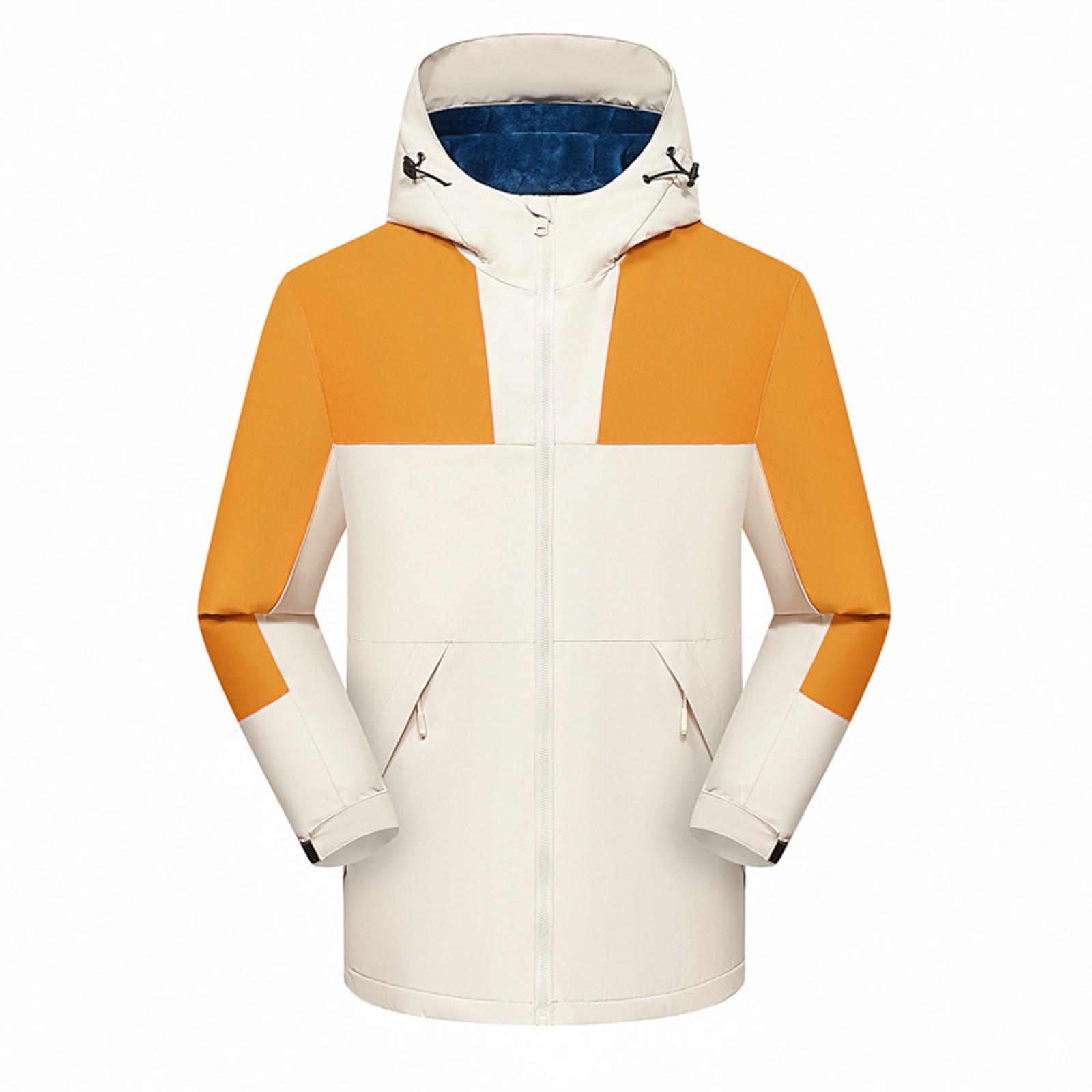 

Мужская и женская зимняя уличная куртка штурмовика с капюшоном, подходящая по цвету, плюшевая толстая куртка большого размера XXXXL жёлтый