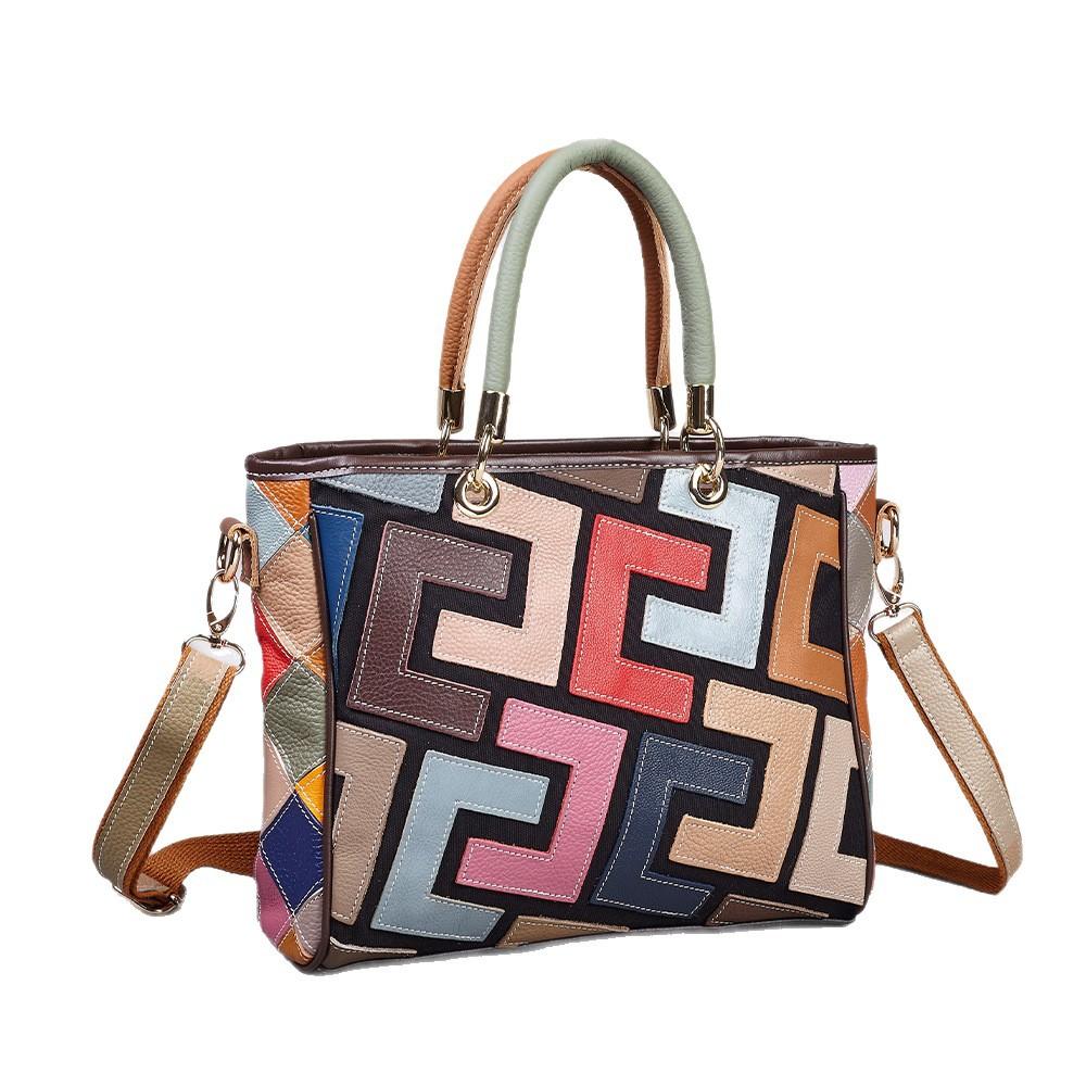 This Trendy Bag with A Patchwork Design and Ethnic Style Is A Versatile Single-shoulder Crossbody Handbag for Women