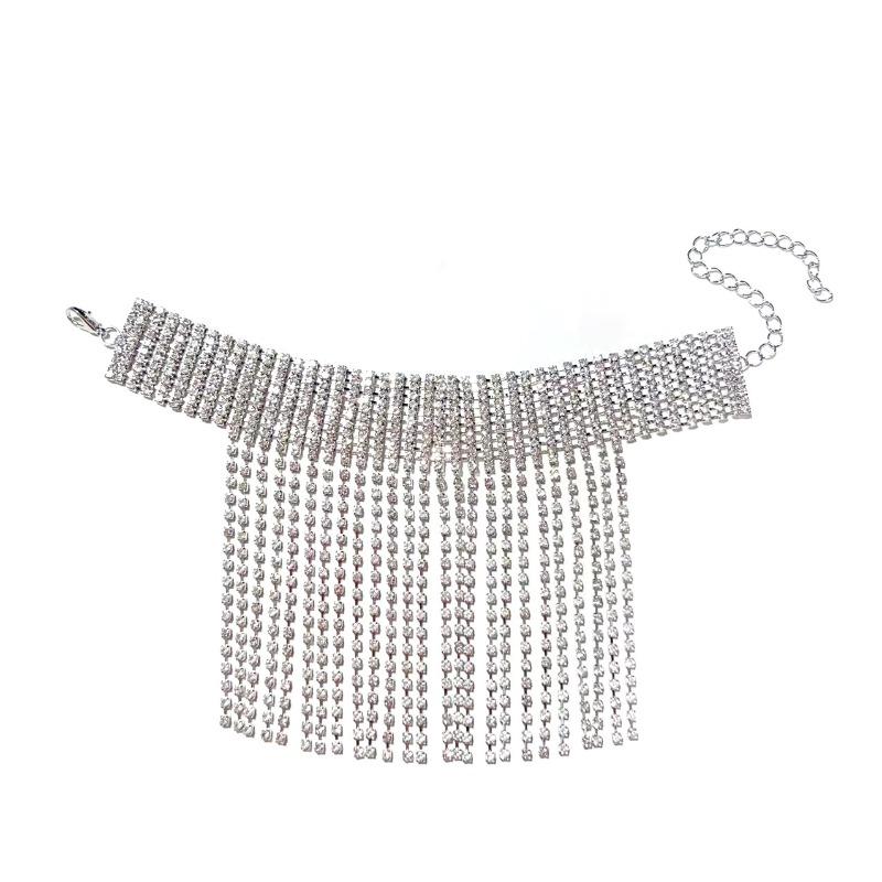 Fashion new rhinestone anklet shiny tassel charm anklet foot accessories high heels accessories