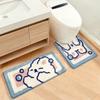 Cartoon Rabbit Flocking Bath Mat Toilet Mat Non-slip Absorbent Shower Door Mat Kitchen Oil-proof Leather Mat Bedroom Bedside Rug