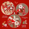 5Pcs Christmas Hairbands Reindeer Snowman Santa Patterns New Year Headbands Hair Accessories Girls Gift