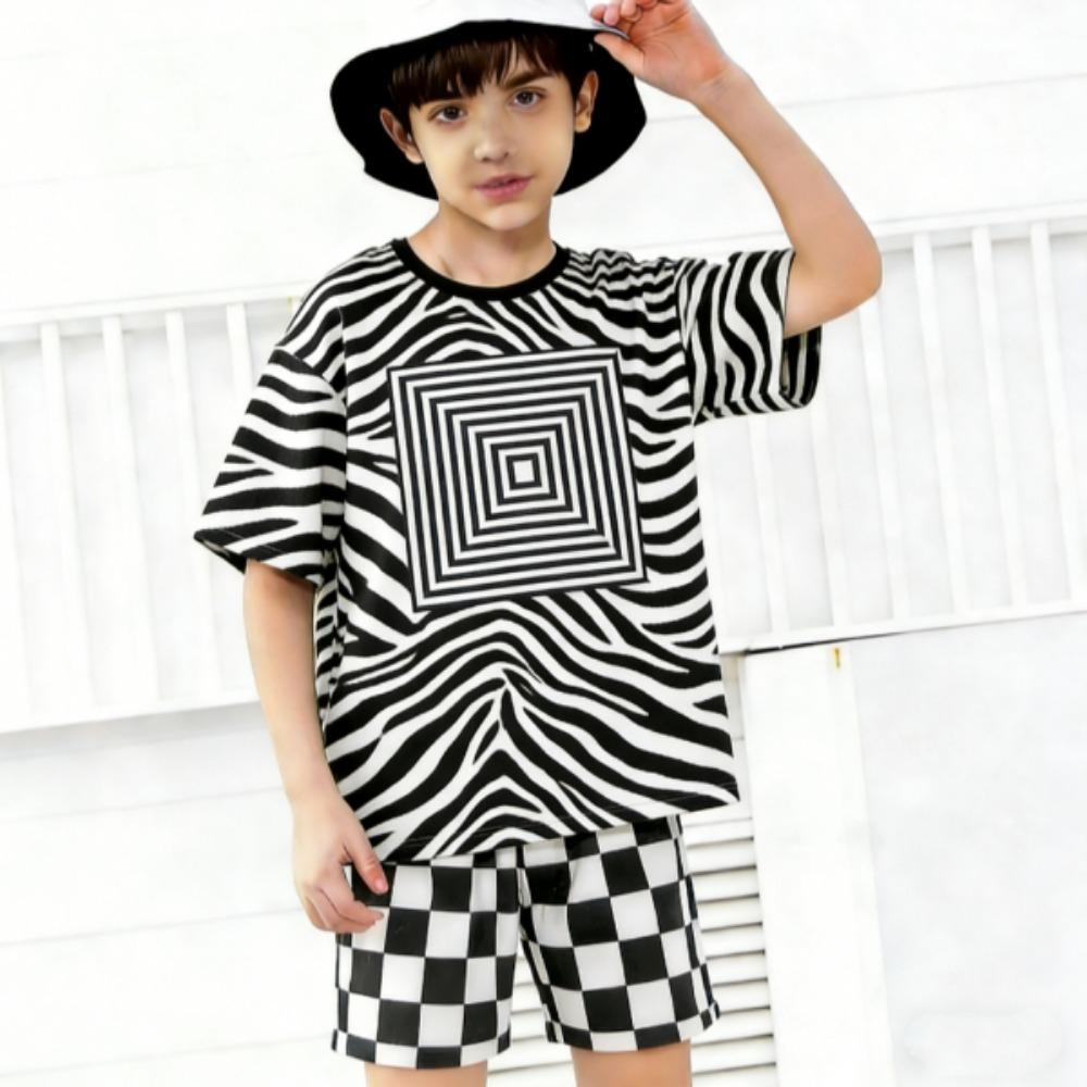 Fashion Zebra Color 67 Printed Summer Men's T-shirt and Shorts 2 Piece Set Summer Casual Outfit for Men's and Women's Clothing