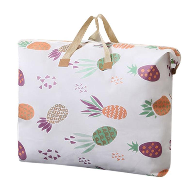 

1 шт., сумка для хранения одеял с принтом на молнии, большая вместительная сумка для упаковки одежды с двойной ручкой, влагонепроницаемая сумка для хранения одеял M