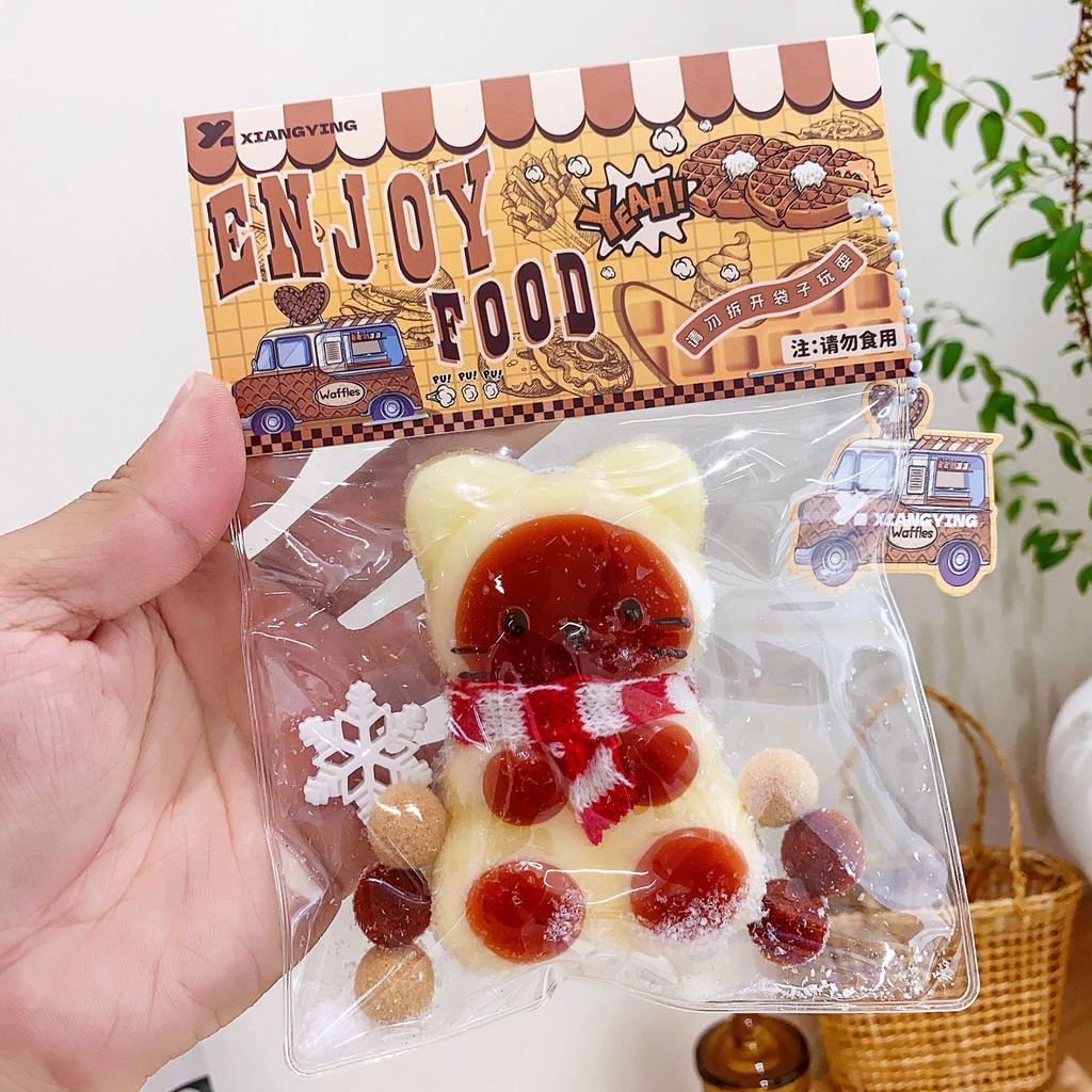 Squishy Food Creative Kids Fidget Toy Simulation exquisite Waffle  Bread Toast Donuts Slow Rising Squeeze Stress Relief Toys