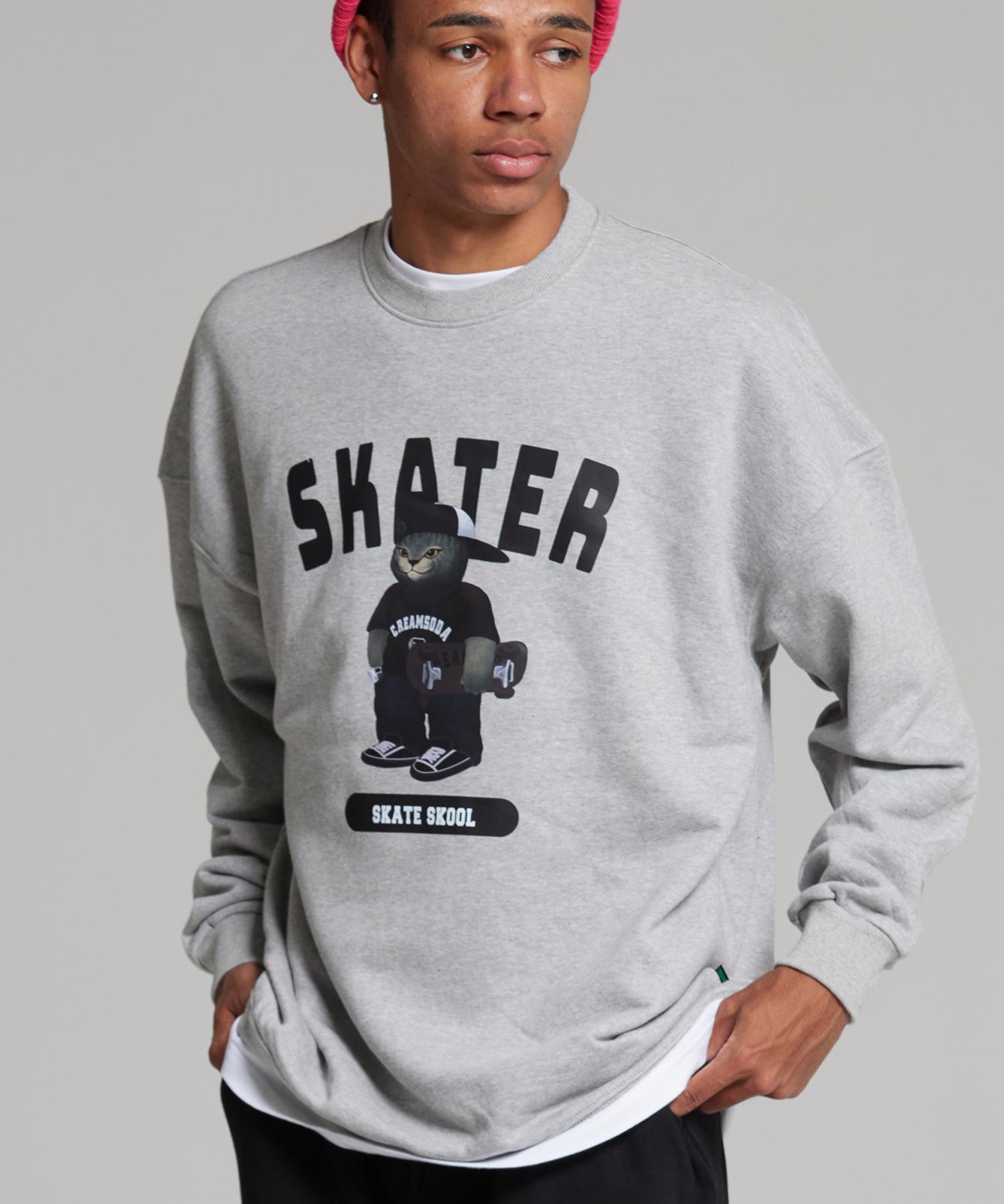 Крем-сода Лаб Лаб Серый Свитшот для скейтера Серый Fleece-Lined Xl