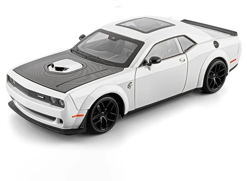 1/18 Dodge Challenger SRT Hellcat Alloy Track Racing Car Model Metal Muscle Sports Car Vehicles Model Sound Light Kids Toys Gift