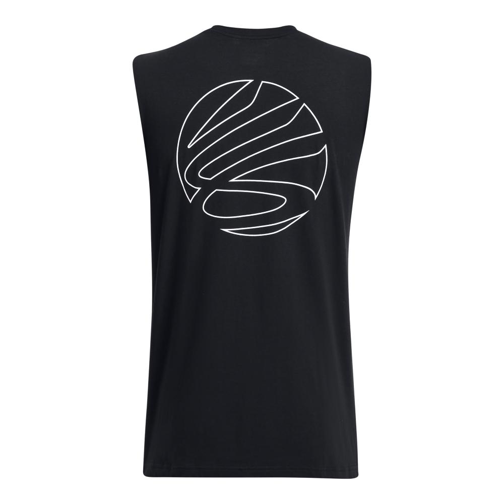 Under Armour Comfortable Printed Pullover Crew Neck Sleeveless Vest Men Tops Black 1383377-001