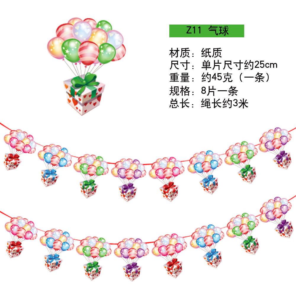 Birthday Energetic Hawaiian Decorating Kit With Colorful Paper Streamers And Triangle Flags For Events