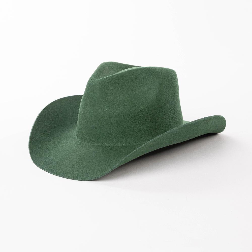 Chapeau de cowboy automne et hiver nouveau chapeau de cowboy en feutre de laine blanc chapeau jazz mode décontractée européenne et américaine chapeau de cowboy bouclé