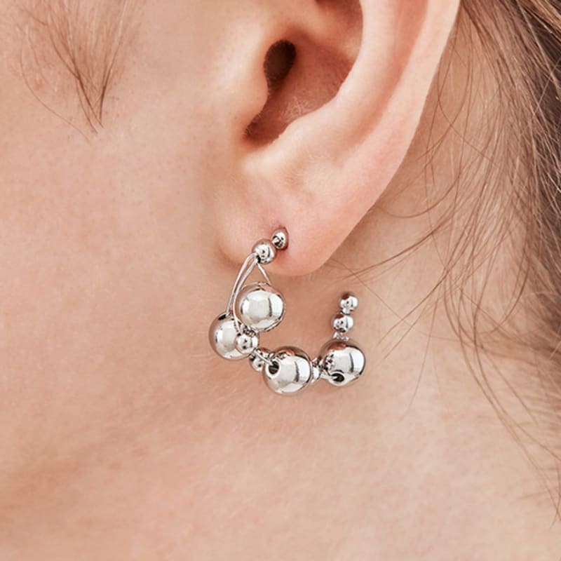 

GEIGER Jewelry Silver Oversized Multi-Ball Earrings GISVEE146 white gold