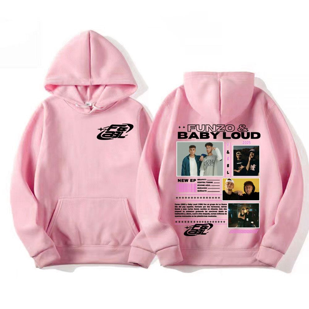 Rapper Funzo & Baby Loud 2025 Tour Mikiny Unisex Módní Ležérní Mikina s Dlouhým Rukávem Pánská Punk Hip Hop Street Mikina