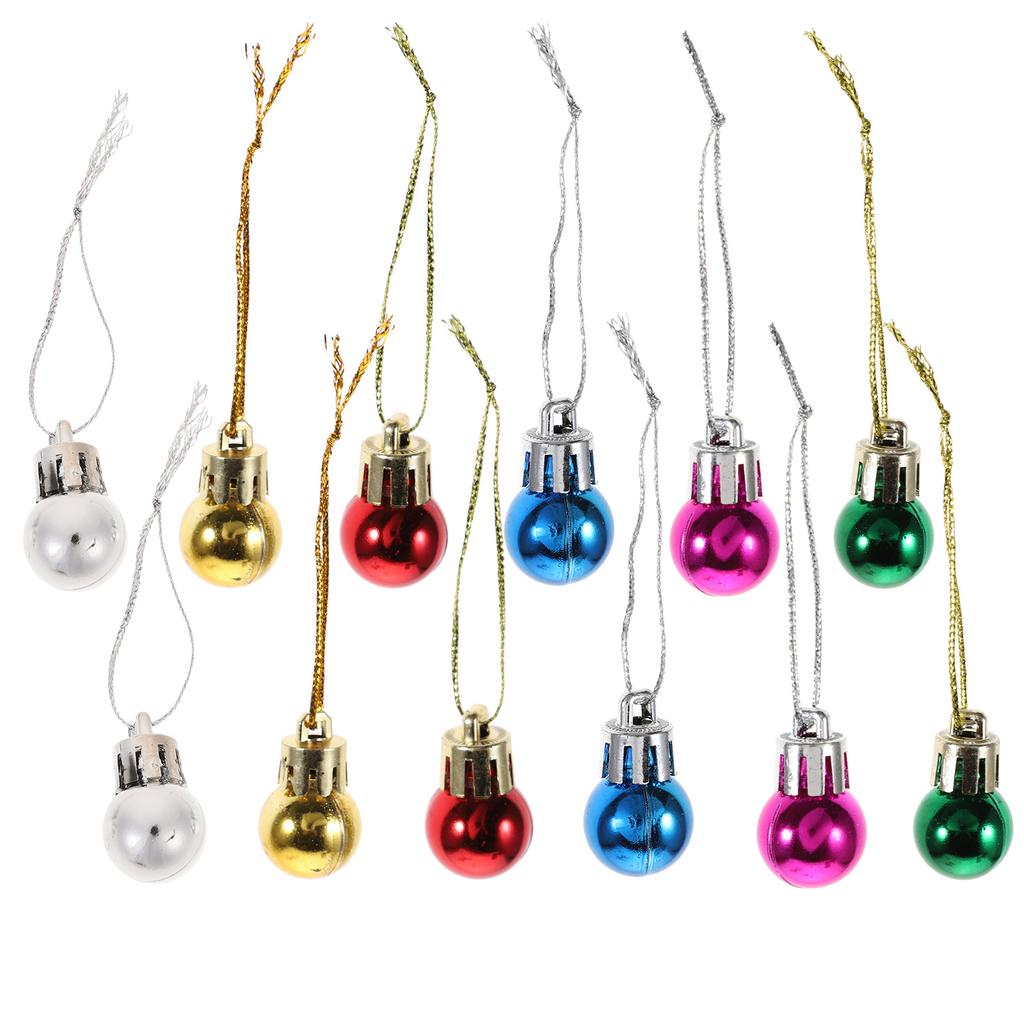 24pcs Miniature Balls Decor Christmas Tree Hanging Pendant Lightweight Festive Nament For Holiday Home Garden Party Decoration