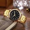 Unisex Steel Band Quartz Wristwatch for Business Couples