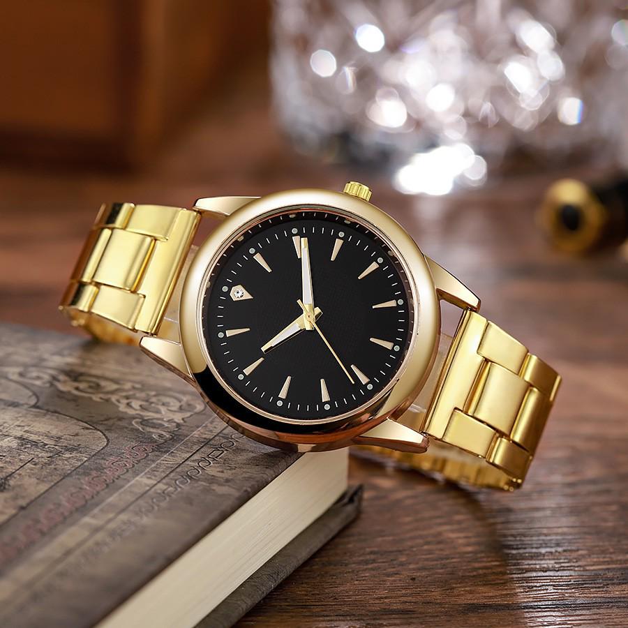 Unisex Steel Band Quartz Wristwatch for Business Couples