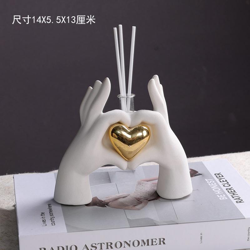 Christmas Ceramic Decoration Nordic Creative Small House Aromatherapy LED Tabletop Atmosphere Decorative Ceramic Crafts Fairy