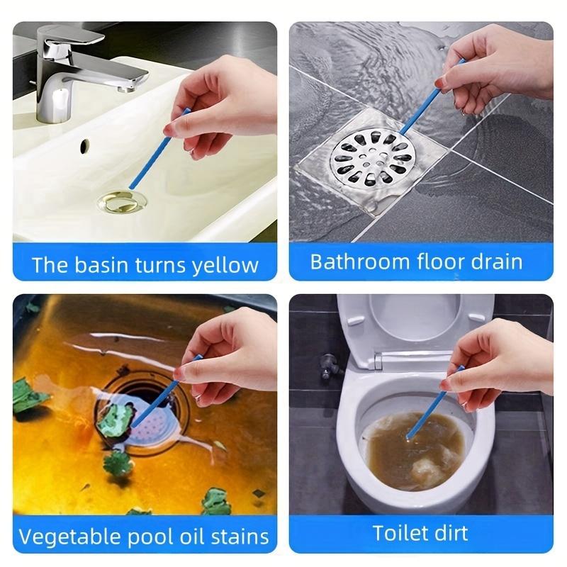 Drain Stoppers Bath Tub Drain Plug 14 Powerful Deodorizing Drain Cleaning Rods, Suitable for Removing Odors and Blockages in Kitchen