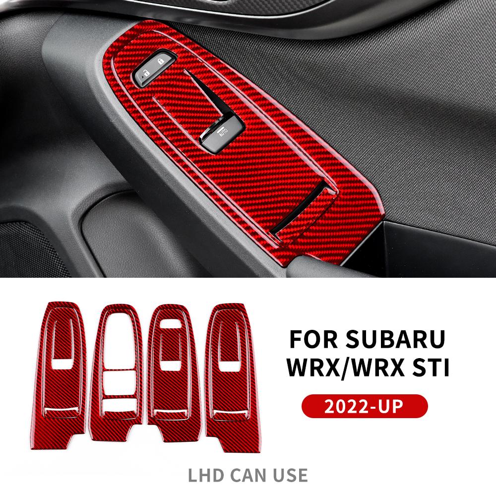 Real Soft Carbon Fiber Sticker For Subaru WRX/ WRX STI 2025 2025 Door Window Switch Button Panel Interior Trim Accessories