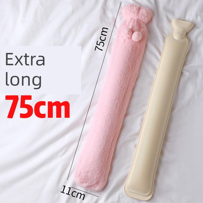 Extra-Long Hot Water Bottle for Bed, Large Size, Plush, Water-Filled, Warm Water Bag for Winter, Warms Hands and Feet, Bed Warming Magic Tool
