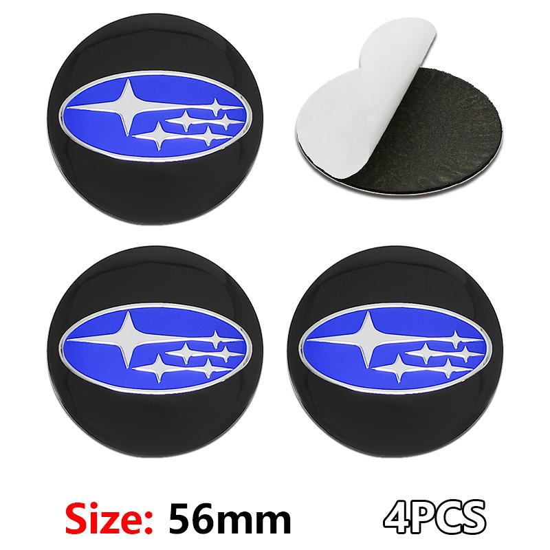 4 Stück 56mm Auto Radnabenkappe Abzeichen Emblem Aufkleber Autoaufkleber für SUBARU WRX STI Forester Impreza Legacy Outback BRZ XV