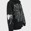 Spider Web Print Y2K Fleece Damen Hoodie - Herbst/Winter Casual Zipper Cardigan