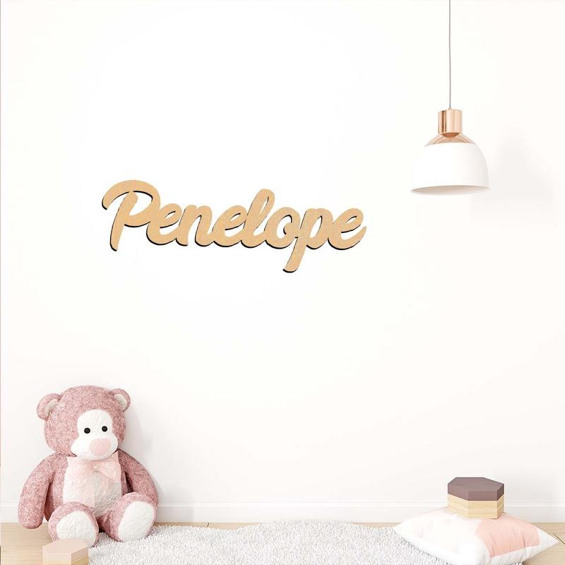 1pc NEW Penelope example Customized Letter Laser-Cut Sign Wooden Plaque Wooden Decor Handcrafted with Elegant Cursive Lettering