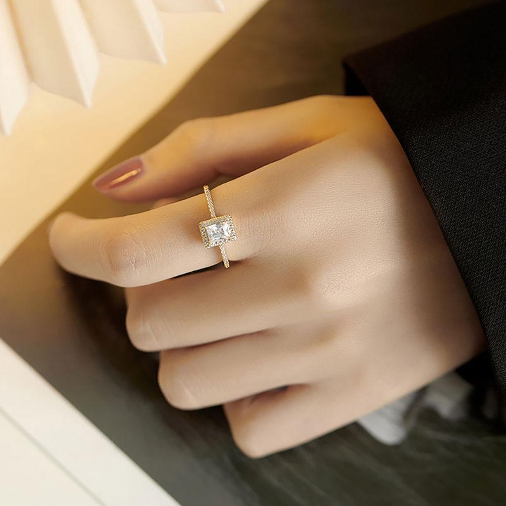 Gold Color Inlaid Diamond Cuff Rings For Women Sliver Color Paved Crystal Open Finger Accessory