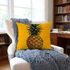 Pineappleillustration Cushion Cover Anti-Dust Mite Short Plush Pillowcase - Invisible Zipper Silky Soft Sofa Cushion Cover