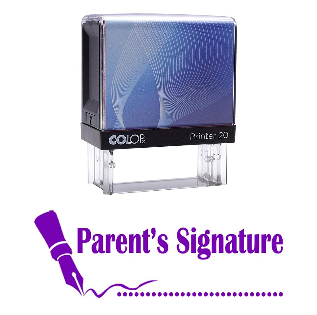 PARENTS SIGNATURE Self Inking Rubber Stamp Custom Colop Office Stationary P20 Mini