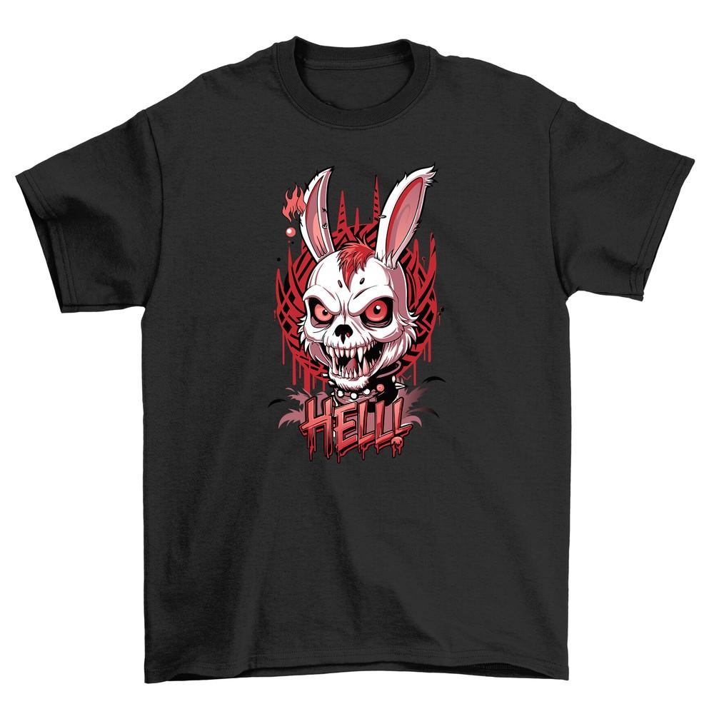Gothic_92 Bunny Skull and Crossbones T-shirt - Funny and Edgy! Unisex Printed Design