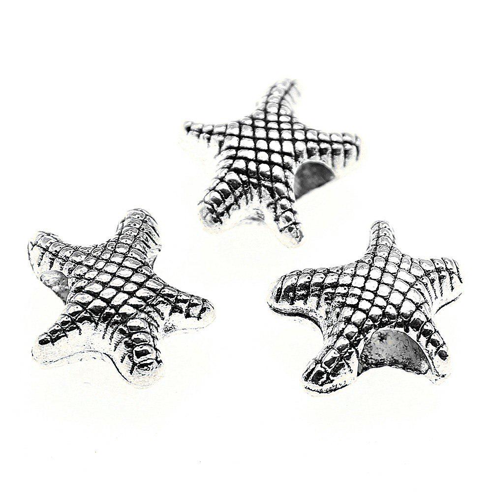 

10 шт. бусины-разделители с большими отверстиями, ювелирные изделия, морская звезда, европейские бусины с большими отверстиями 14x13x7 мм, размер отверстия 4,5 мм B13813