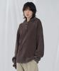 Waffle Henley Neck Hooded Long Sleeve [Brown]